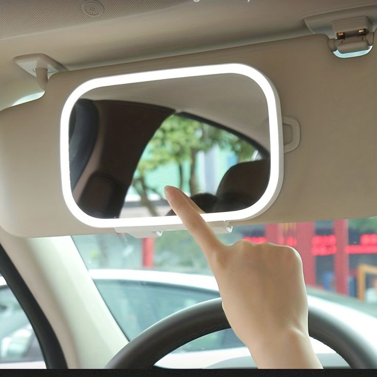 LED Car Vanity Mirror – Touch Light, 3 Modes
