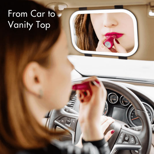 LED Car Vanity Mirror – Touch Light, 3 Modes