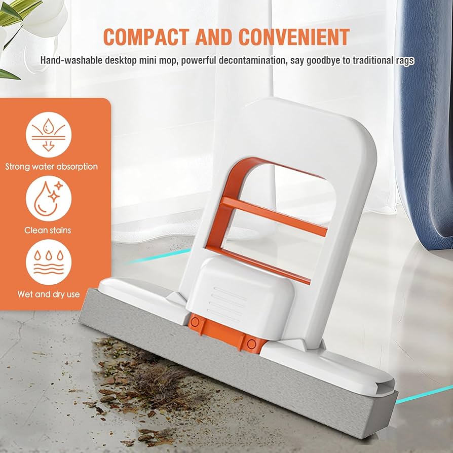 Foldable Mini Mop – Self-Squeezing Wet & Dry Cleaner