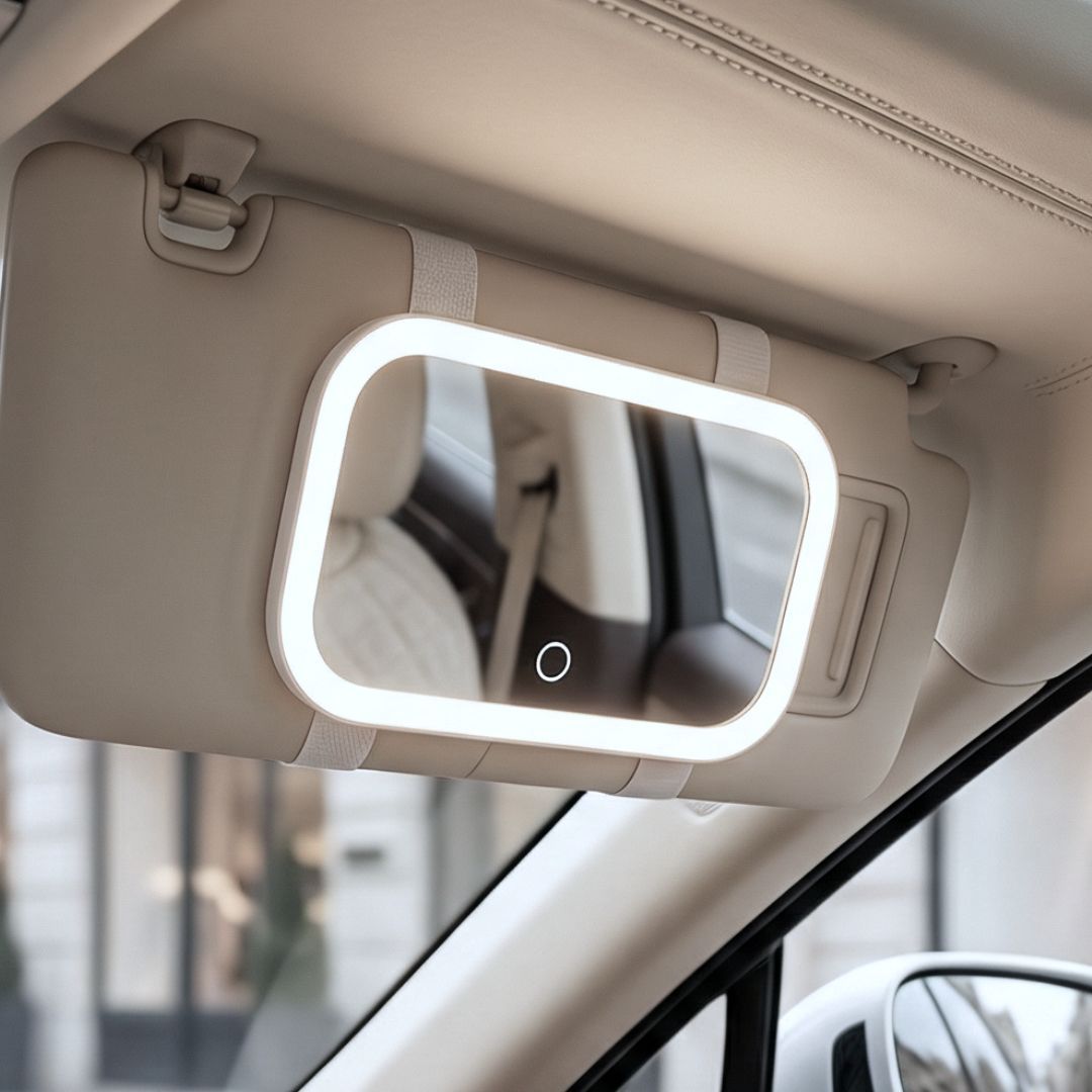 LED Car Vanity Mirror – Touch Light, 3 Modes