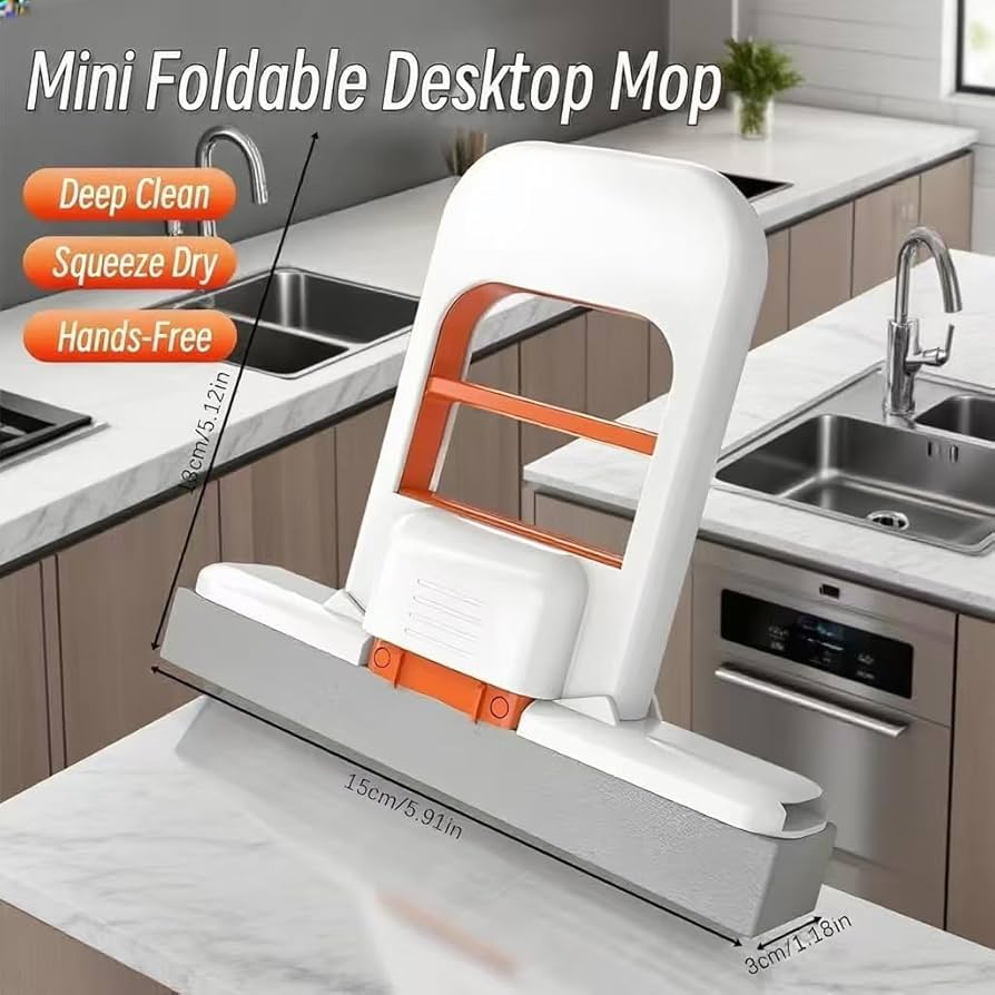 Foldable Mini Mop – Self-Squeezing Wet & Dry Cleaner