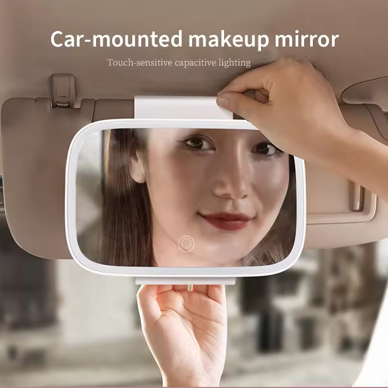 LED Car Vanity Mirror – Touch Light, 3 Modes